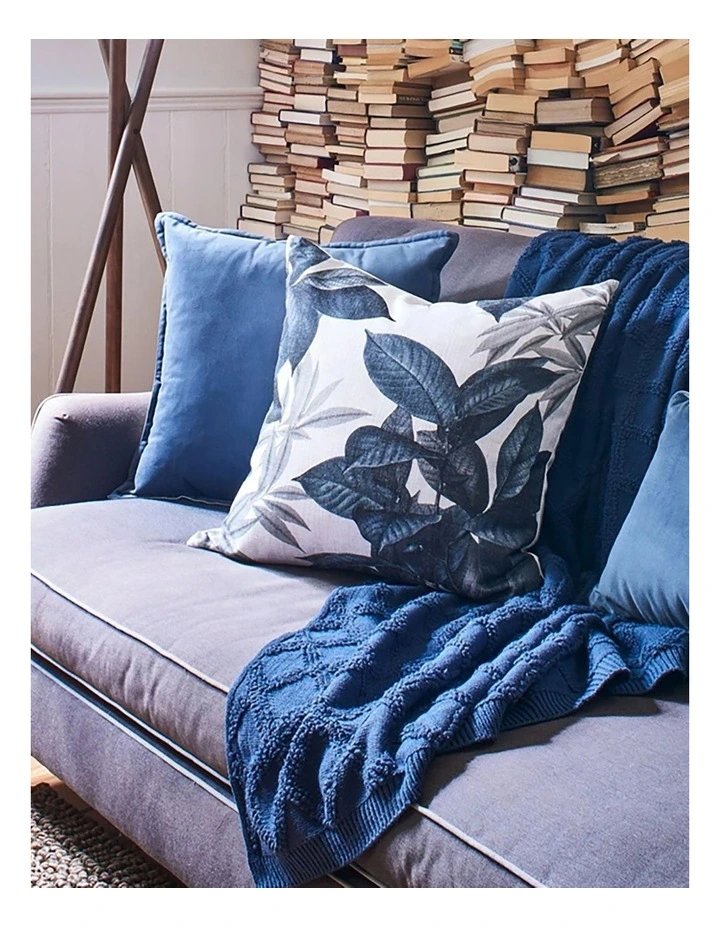 Madras Link Mira Velvet Cushion In Petrol image 2