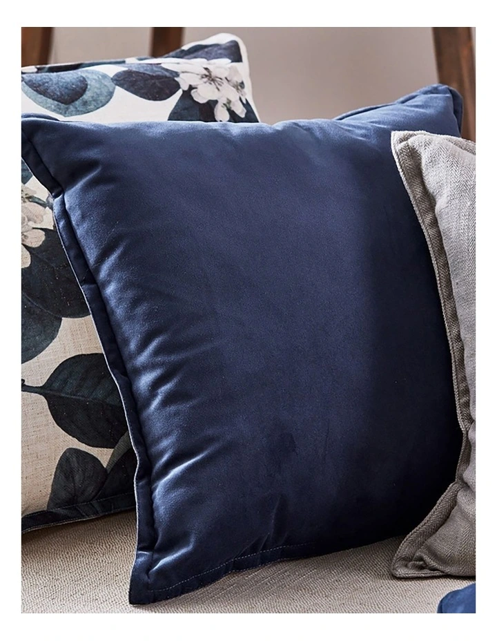 Madras Link Mira Velvet Cushion In Petrol image 3