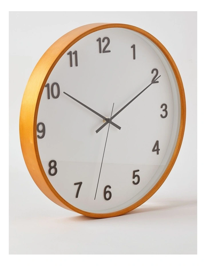 Tatum Clock 40cm in White/Natural/Black image 2