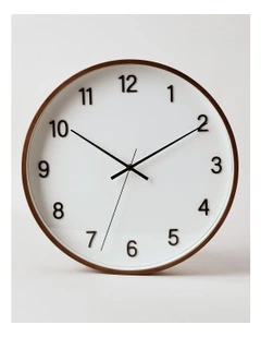 Tatum Clock 40cm in White/Chestnut/Black