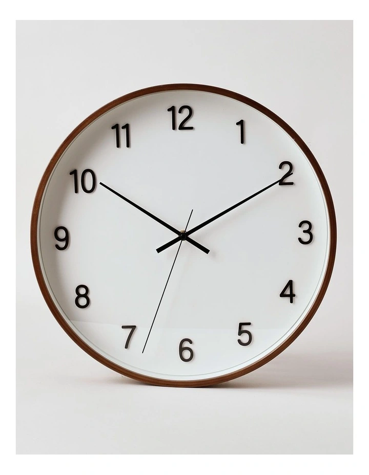 Tatum Clock 40cm in White/Chestnut/Black image 1