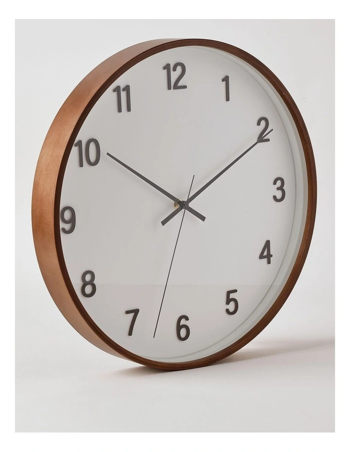 Tatum Clock 40cm in White/Chestnut/Black image 2