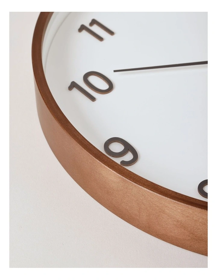 Tatum Clock 40cm in White/Chestnut/Black image 3