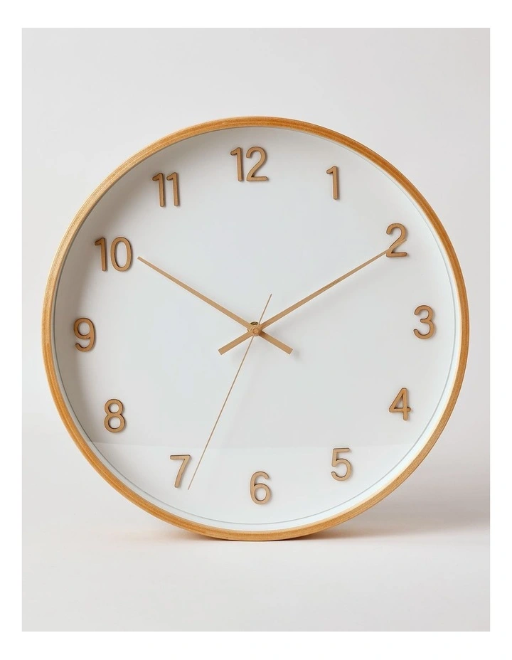Tatum Clock 40cm in White/Natural image 1
