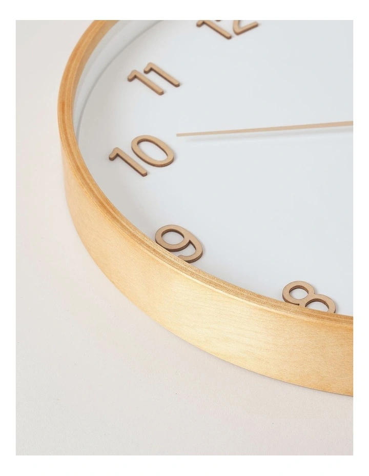 Tatum Clock 40cm in White/Natural image 3