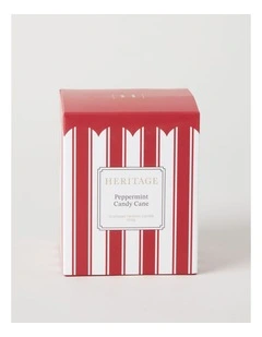 Ceramic Christmas Candle 300g in Red and White Stripe