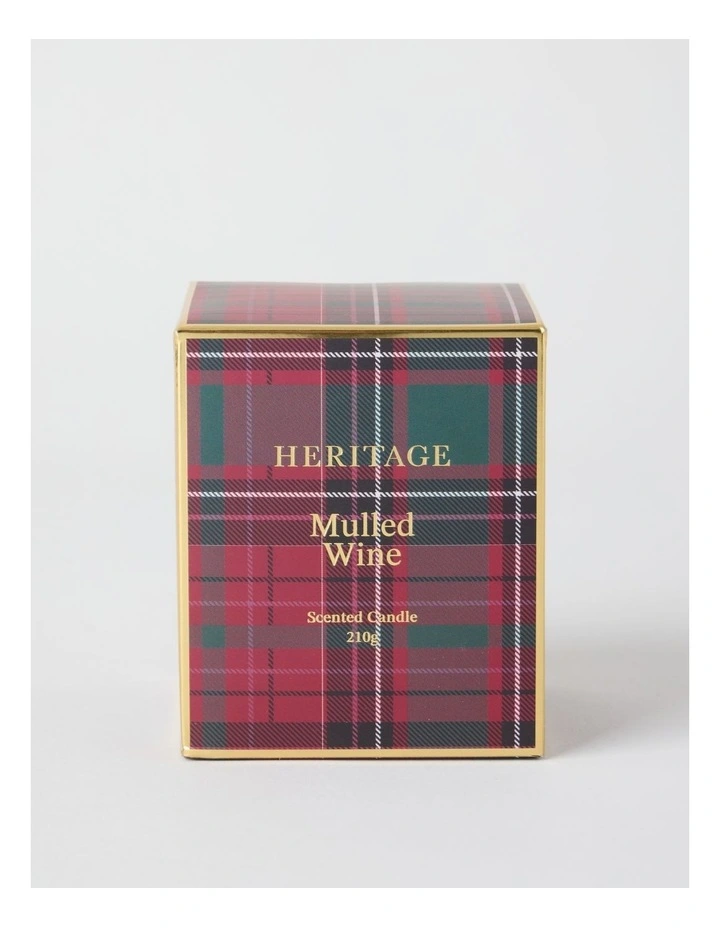 Tartan Christmas Candle 210g in Red image 1