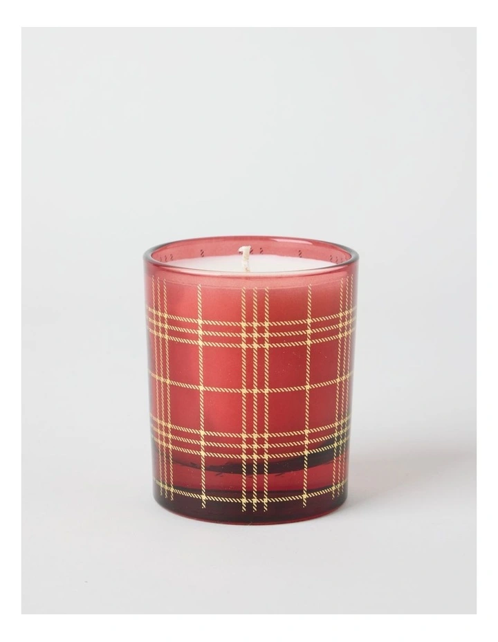 Tartan Christmas Candle 210g in Red image 2