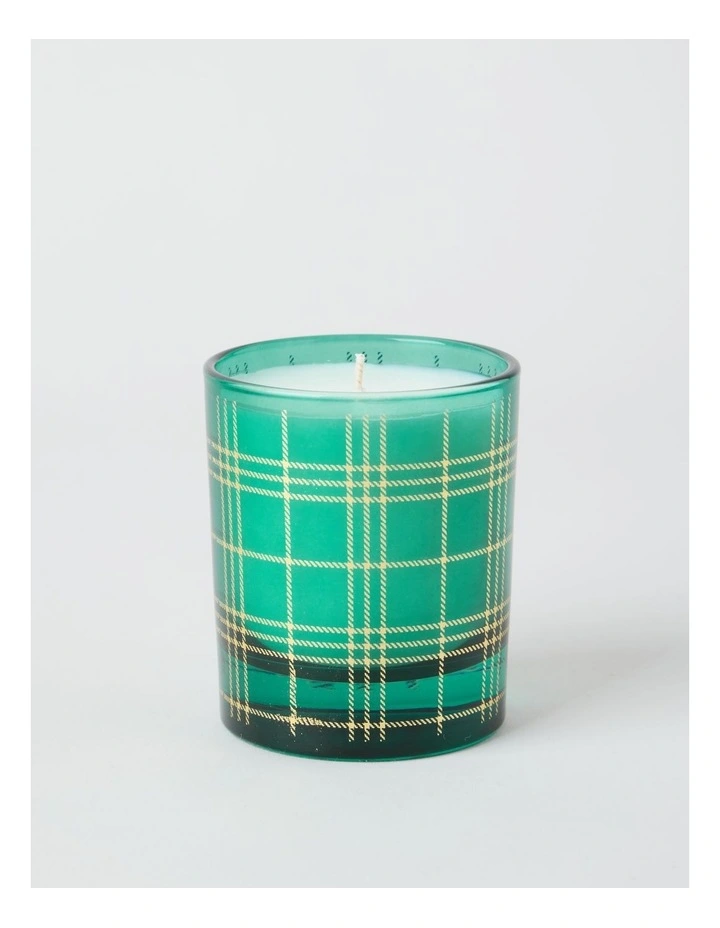 Tartan Christmas Candle 210g in Green image 2