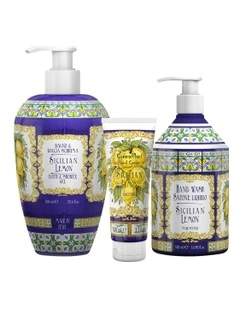 Sicilian Lemon Bath & Body Gift Set - Body Wash, Hand Wash & Hand Cream