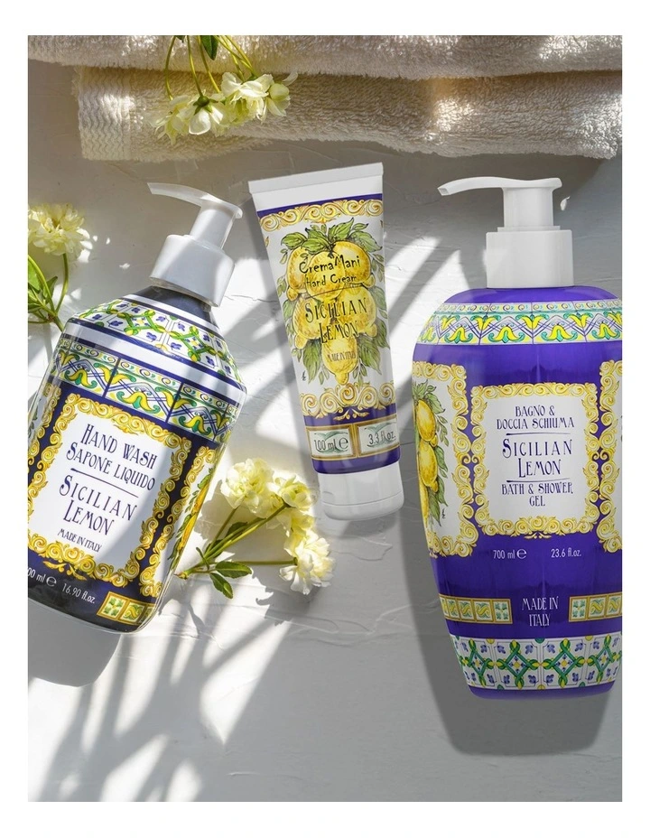Sicilian Lemon Bath & Body Gift Set - Body Wash, Hand Wash & Hand Cream image 2