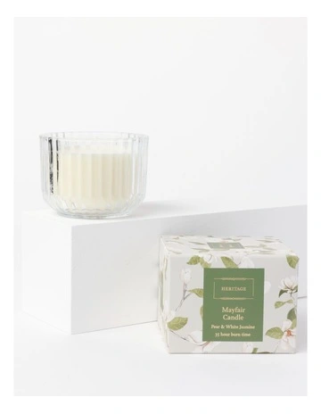 Mayfair Candle 265g Pear & White Jasmine in Clear