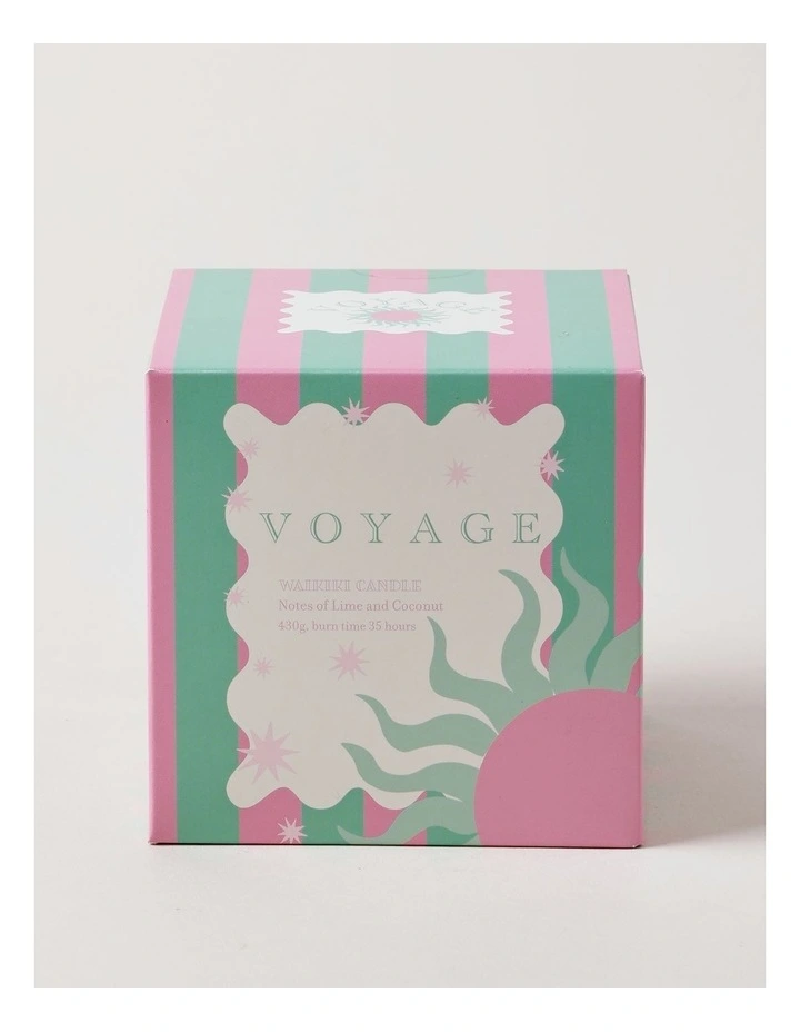 Voyage Waikiki Candle 430g in Green/Pink image 3