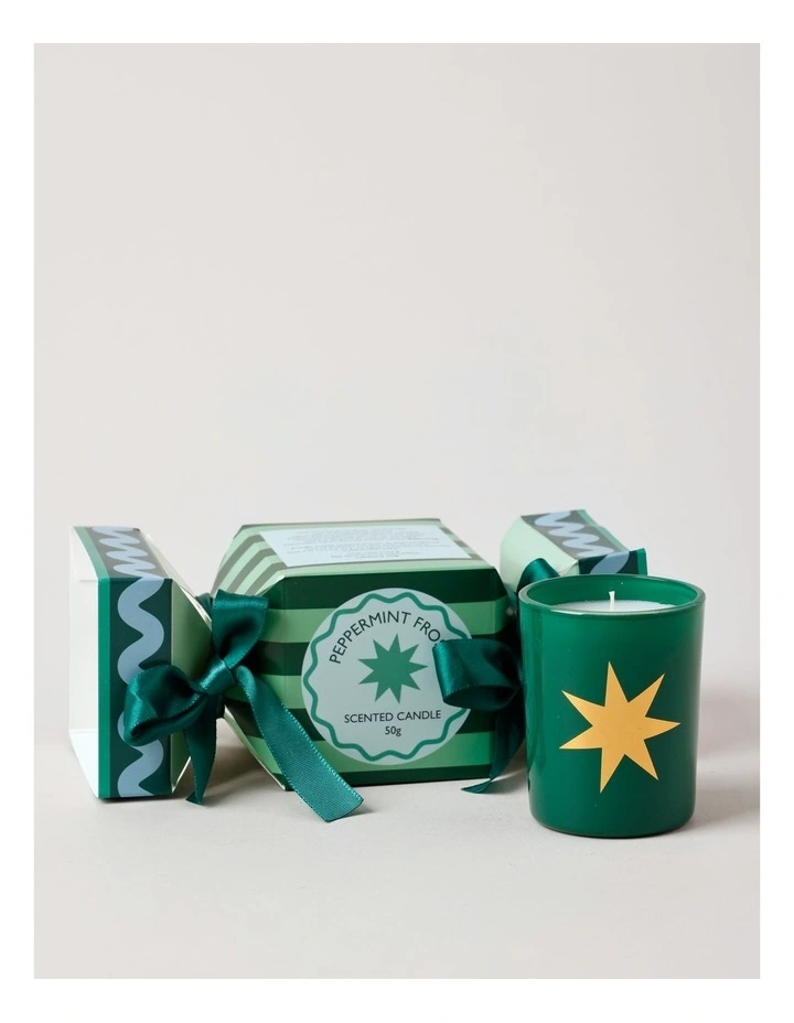 Holiday Magic Peppermint Frost Candle 50g in Green image 1