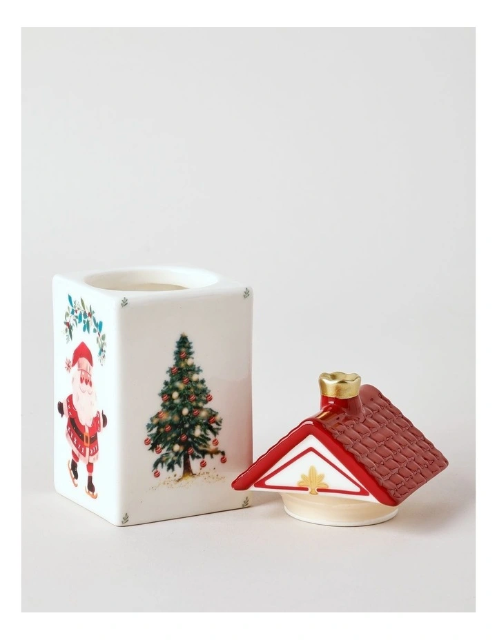 Festive Village Santa Candle 200g in Red image 3