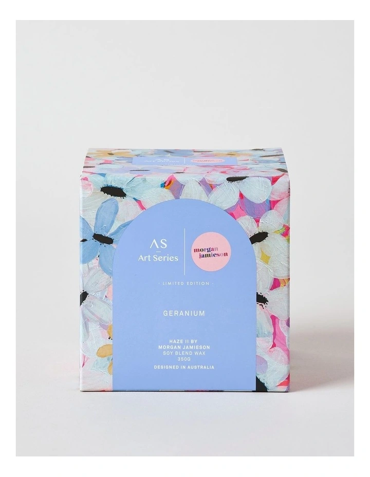 Haze II Geranium Decal Candle 350g in Yellow image 2