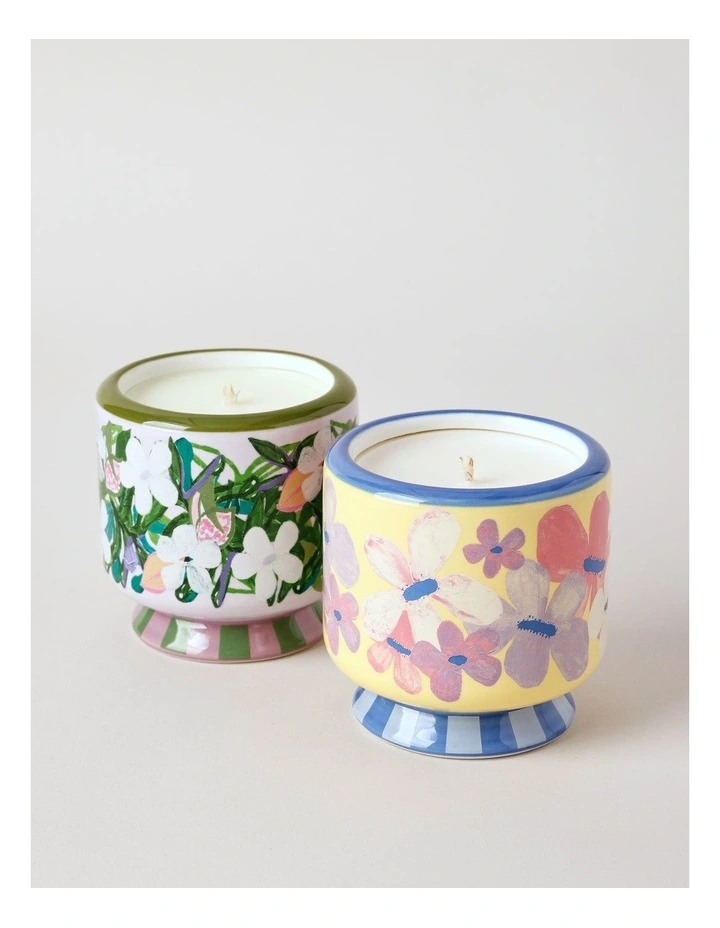Haze II Geranium Decal Candle 350g in Yellow image 3