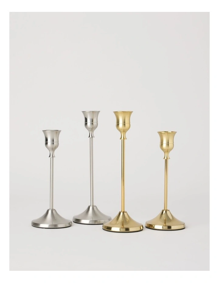 Set of 2 Candleholders in Gold: 19 and 16cm image 5