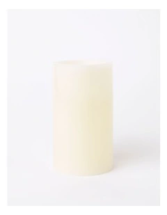 Flameless Wax Candle 10x17cm in Cream