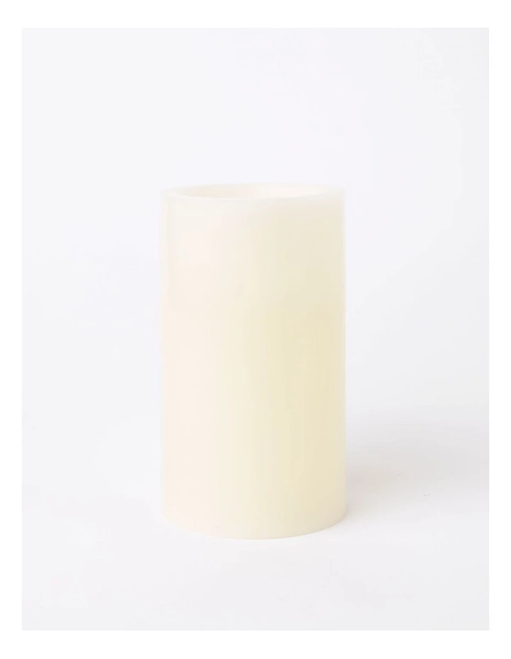 Flameless Wax Candle 10x17cm in Cream image 1