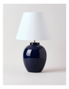Plain Ginger Jar Table Lamp in Blue 55cm