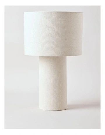 Alma Linen Look Table Lamp 45cm in White