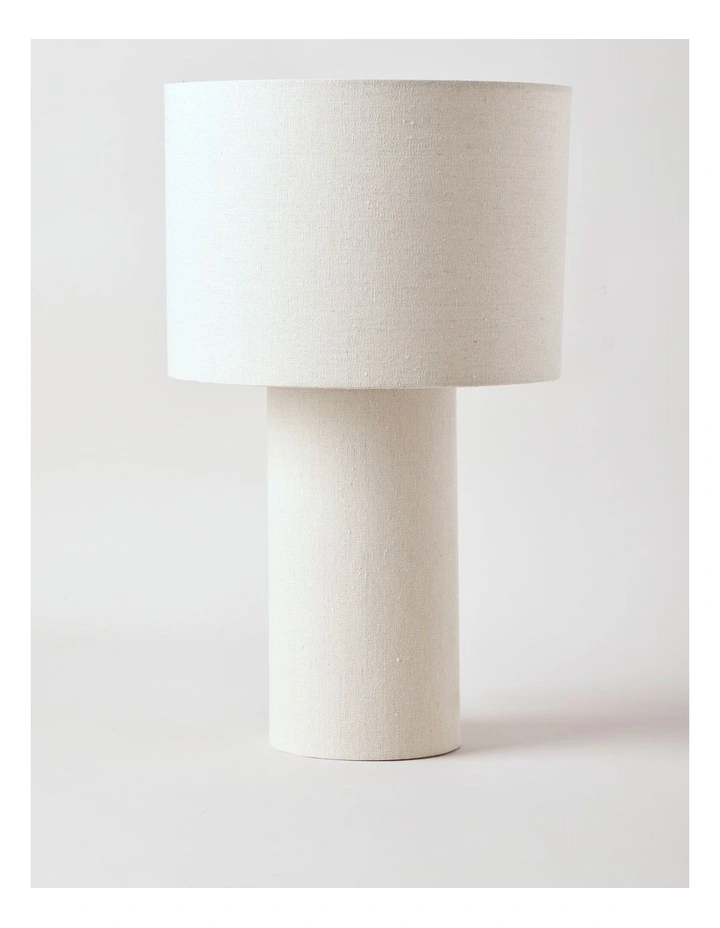 Alma Linen Look Table Lamp 45cm in White image 1