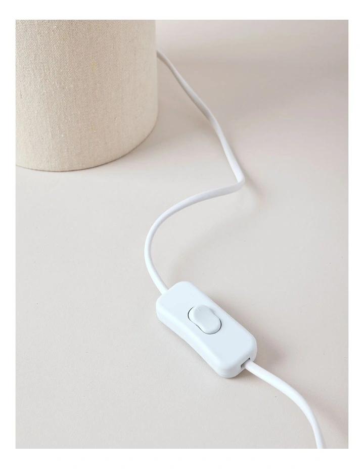 Alma Linen Look Table Lamp 45cm in White image 3