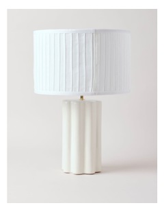 Vue Riley Scallop Column Table Lamp 50cm in White