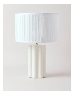 Riley Scallop Column Table Lamp 50cm in White