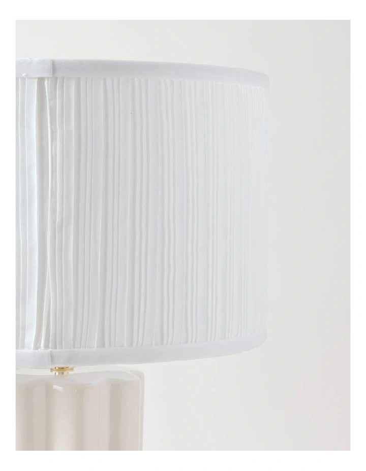 Riley Scallop Column Table Lamp 50cm in White image 3