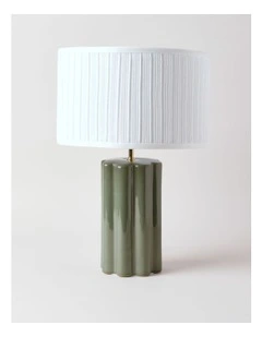 Riley Scallop Column Table Lamp 50cm in Green