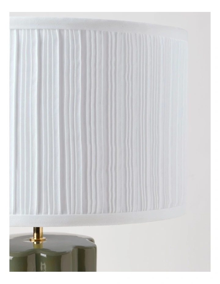 Riley Scallop Column Table Lamp 50cm in Green image 2