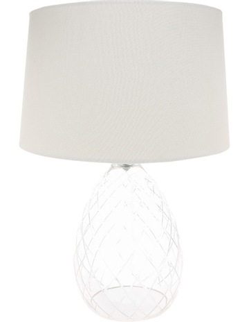 Lamps Myer Heritagecut Glass Lamp With White Linen Shade 55cm Heritage Cut