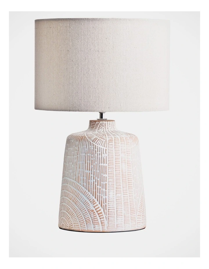 Silvia Stained Marmol Ceramic Table Lamp 46x30x30cm in White image 1