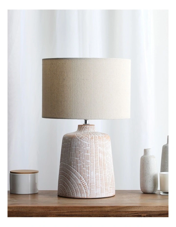 Silvia Stained Marmol Ceramic Table Lamp 46x30x30cm in White image 2