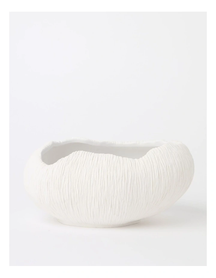 Daria Ceramic Faux Coral Bowl 22cm in White image 1