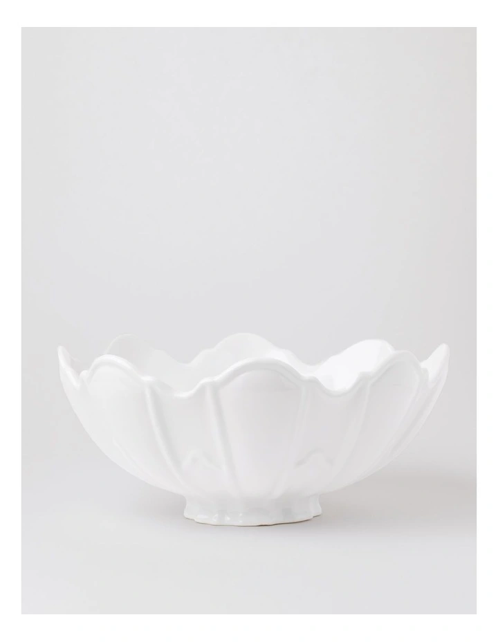 Forde Ceramic Petal Bowl in White 34cm image 2