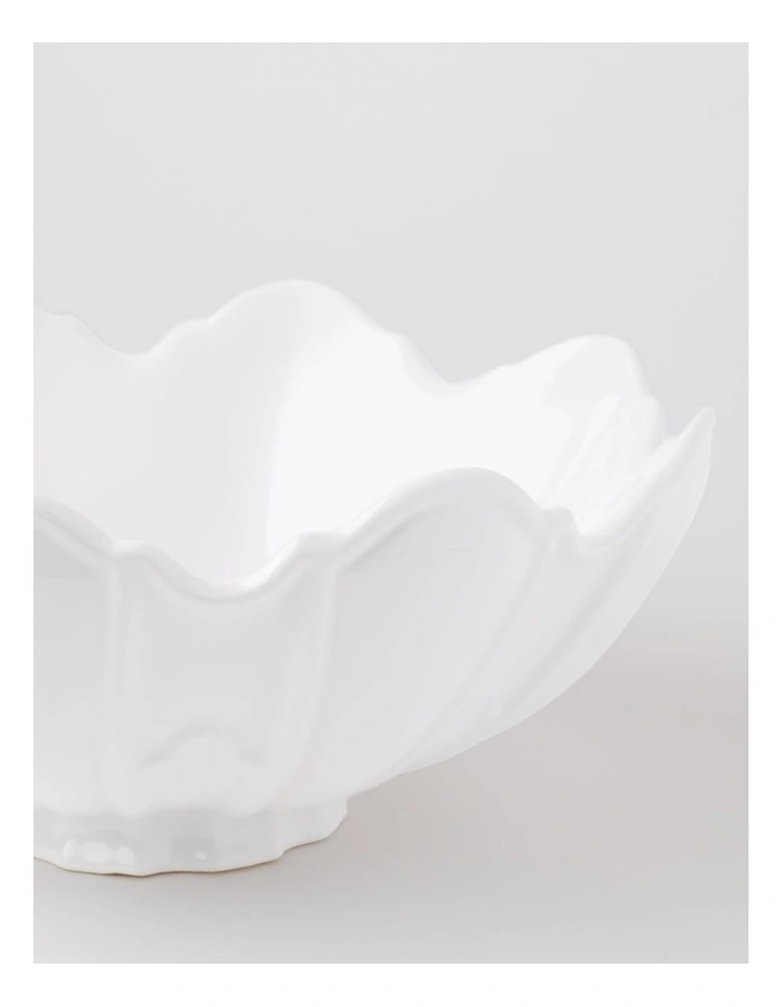 Forde Ceramic Petal Bowl in White 34cm image 3
