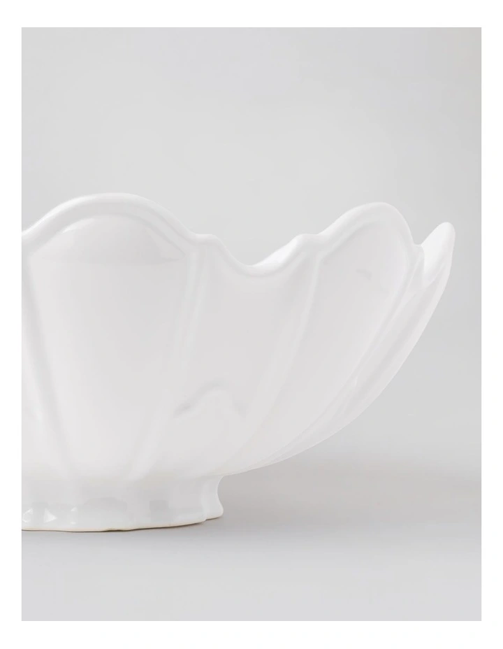 Forde Ceramic Petal Bowl in White 34cm image 4