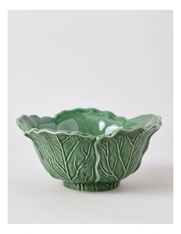 Ivy Cabbage Decorative Bowl 26cm in Green image 1