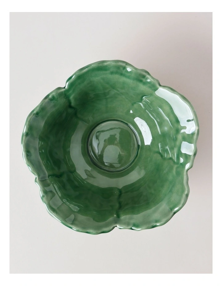 Ivy Cabbage Decorative Bowl 26cm in Green image 2