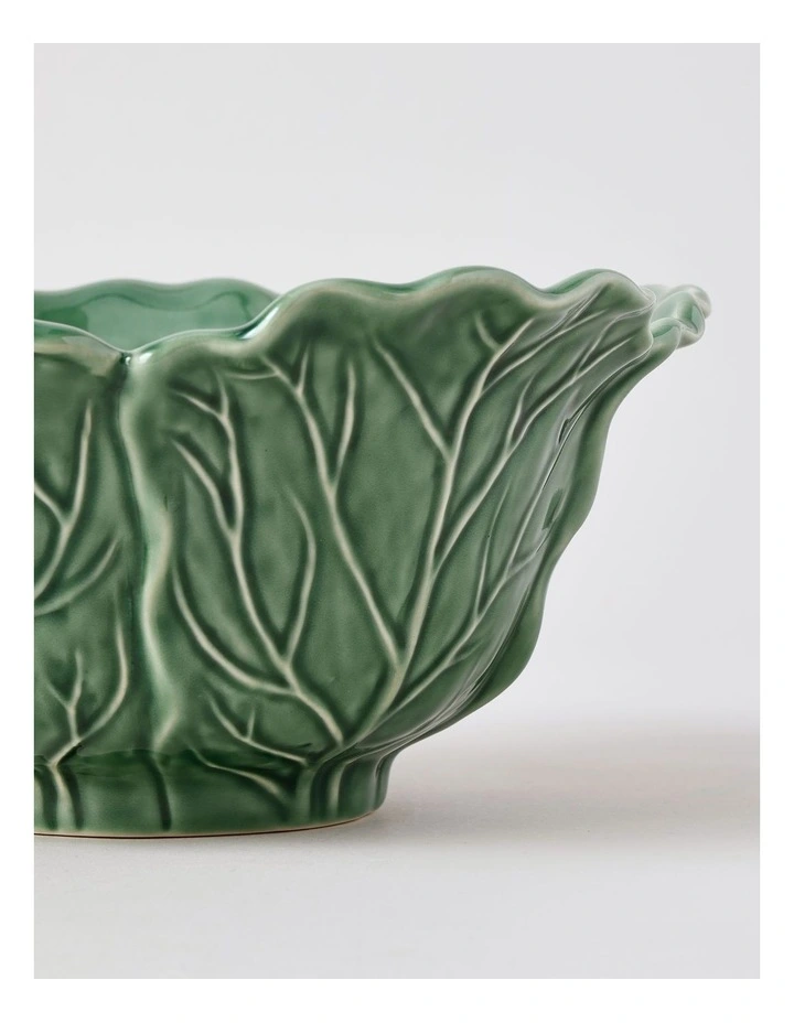 Ivy Cabbage Decorative Bowl 26cm in Green image 3
