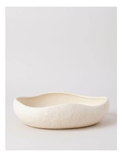 Peninsula Ceramic Wavy Bowl 30cm in Cream
