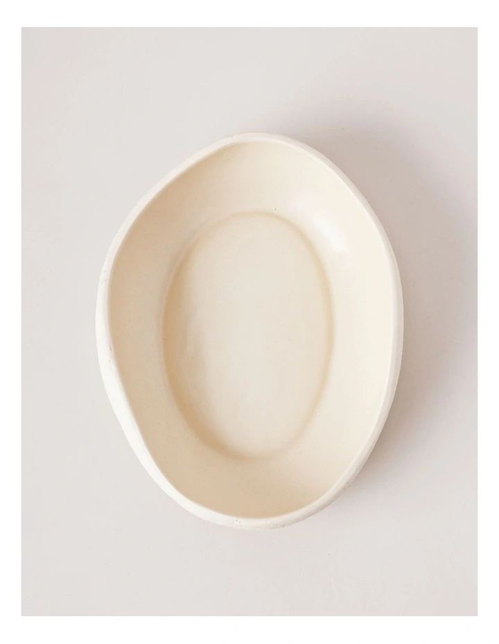 Peninsula Ceramic Wavy Bowl 30cm in Cream image 2