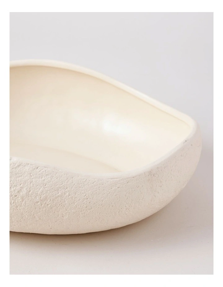 Peninsula Ceramic Wavy Bowl 30cm in Cream image 3