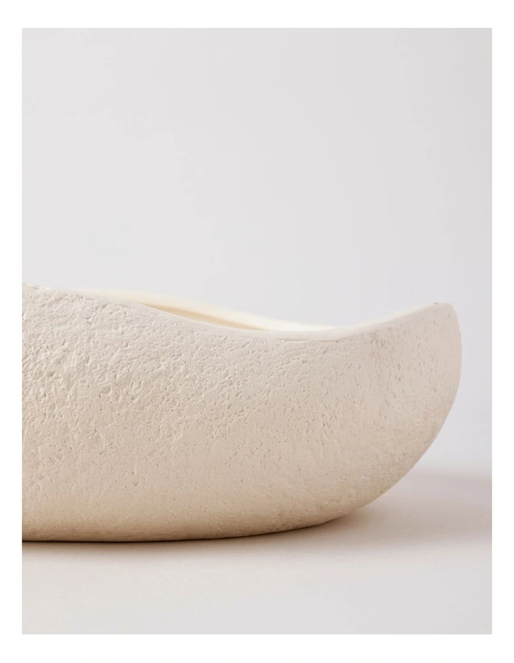 Peninsula Ceramic Wavy Bowl 30cm in Cream image 4