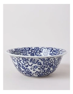 Hand Painted Decorative Bowl 29x11cm in Blue