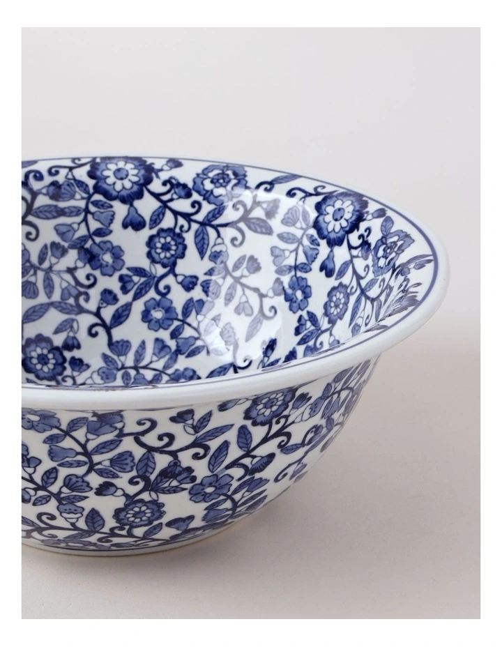 Hand Painted Decorative Bowl 29x11cm in Blue image 3