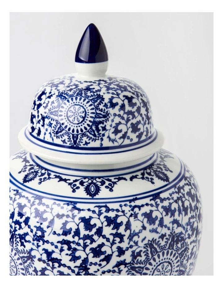 Hand Painted Large Ginger Jar 25x46cm in Blue image 4